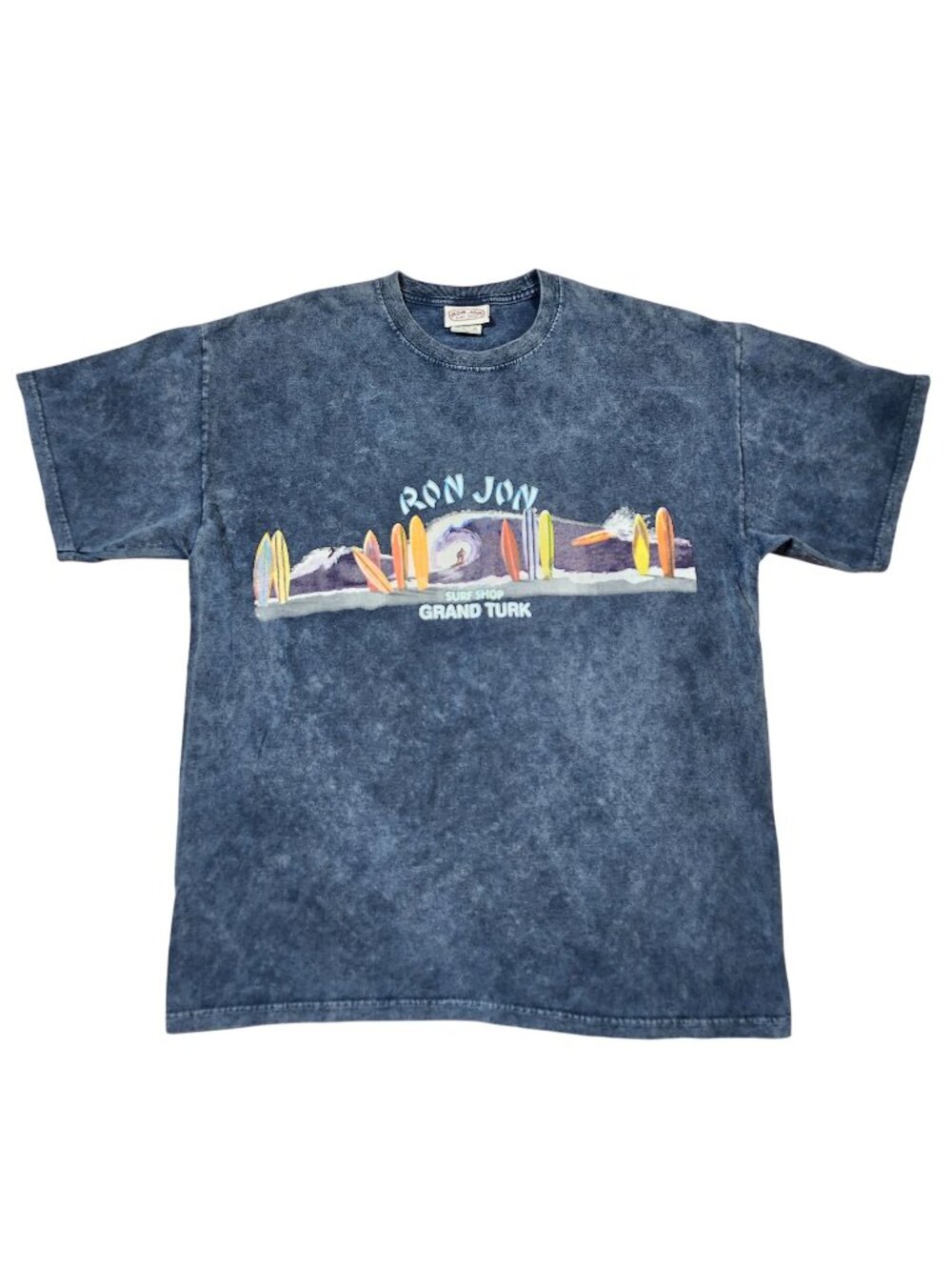 Ron Jon Surf Shop Grand Turk Blue Stonewash T-Shirt Size Large